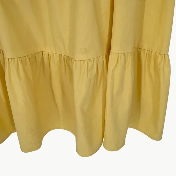 Reformation Jeune Ruffle Stretch Organic Cotton Mini Dress | Sz 8 | Light Yellow - Picture 12 of 16